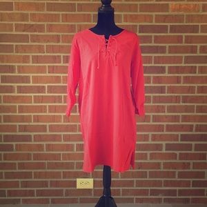 Lands End red long sleeve cover up
